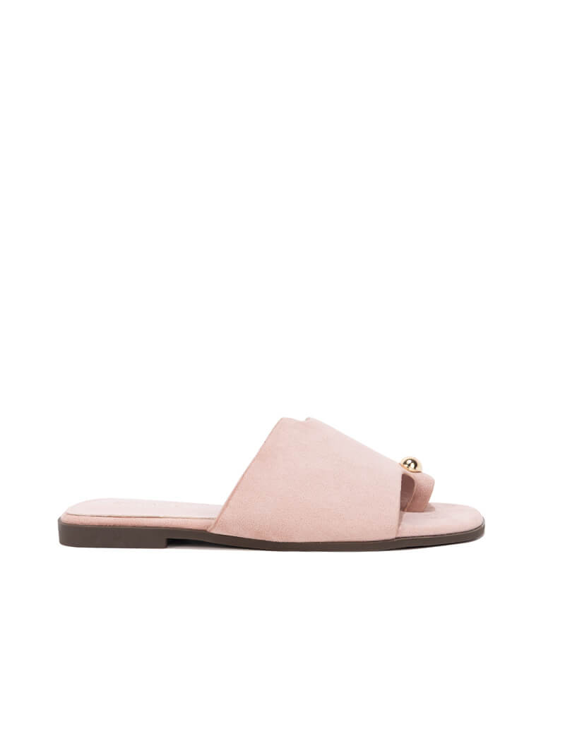 Mules plates en daim